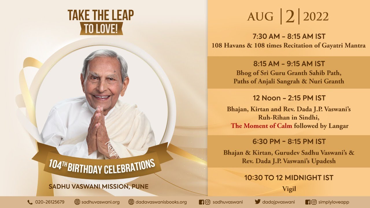 2022.08.02 - Rev. Dada's 104th Birthday - Afternoon Satsang