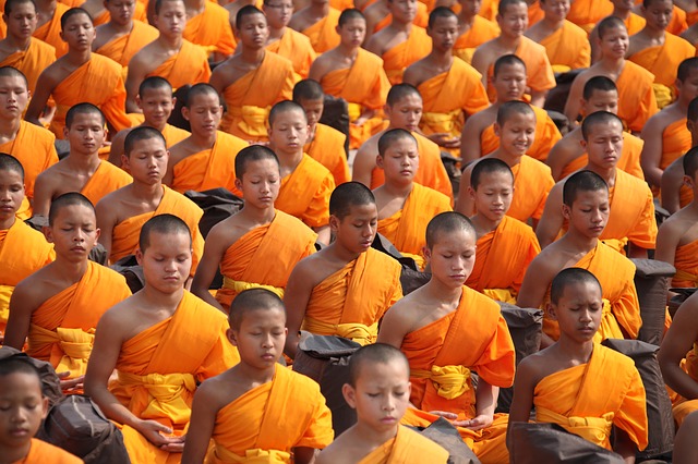 Meditating Monks