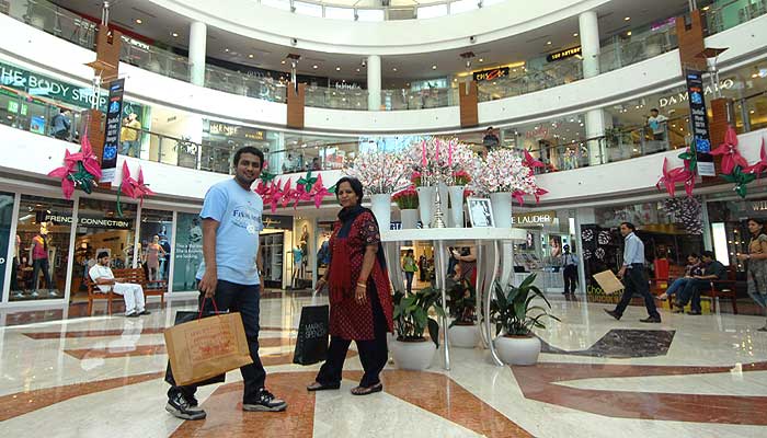 Shoppers In Mall