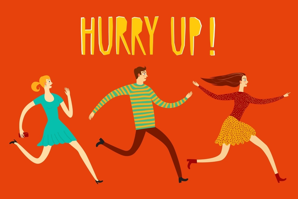 Hurry up  sale illustration with people