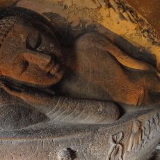 Reclining buddha in Ajanta Caves, India